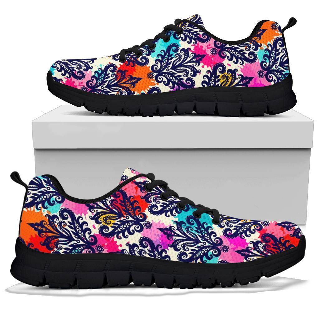 Damask Colorful Pattern Print Sneaker Shoes For Men Women-grizzshop