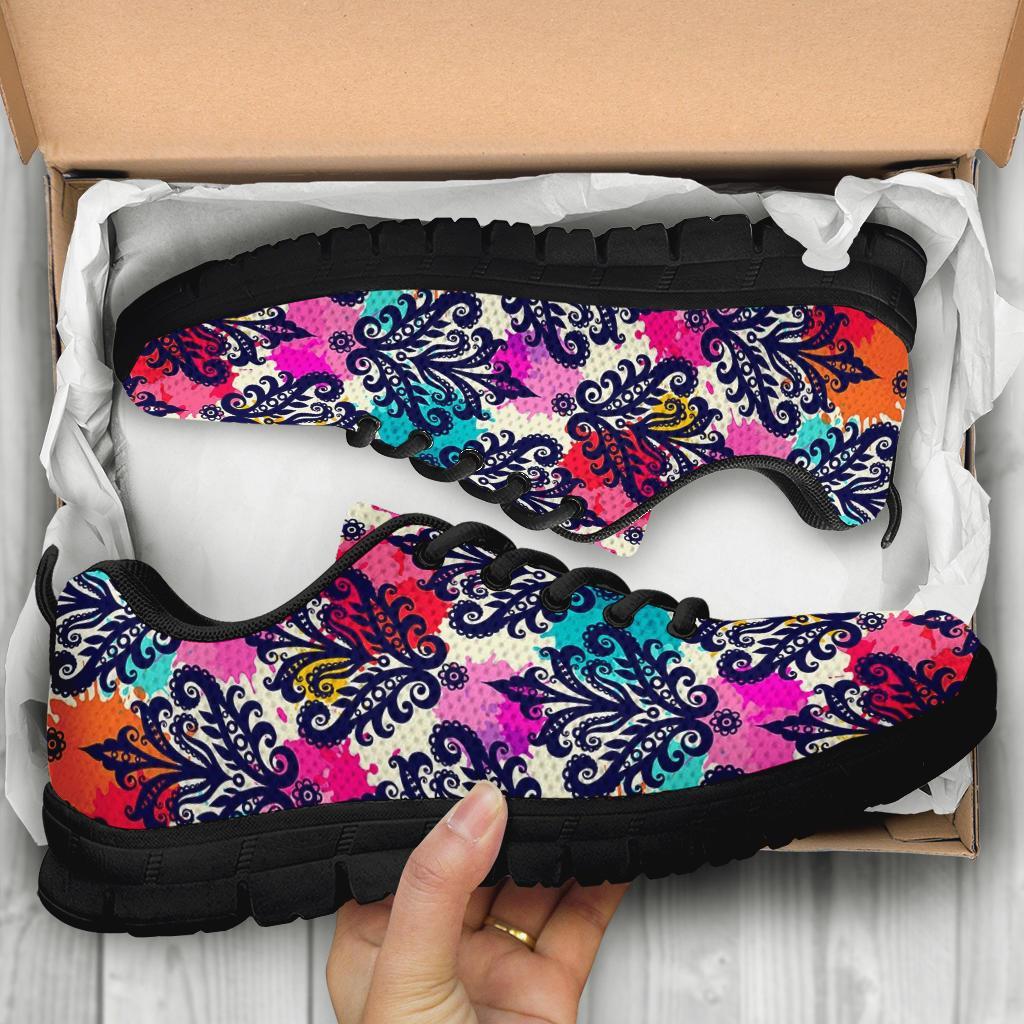 Damask Colorful Pattern Print Sneaker Shoes For Men Women-grizzshop