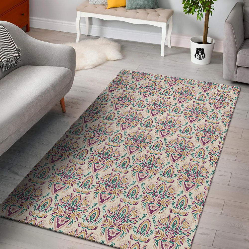 Damask Colorful Print Pattern Floor Mat-grizzshop