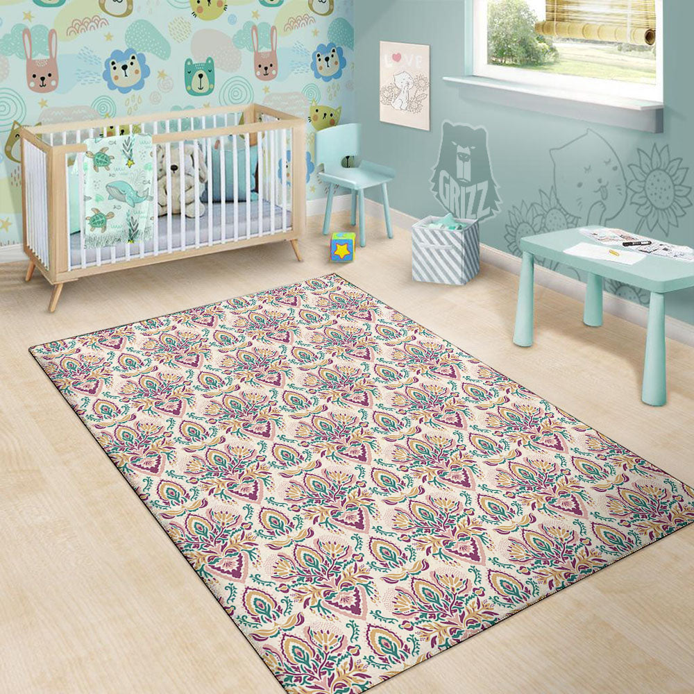 Damask Colorful Print Pattern Floor Mat-grizzshop