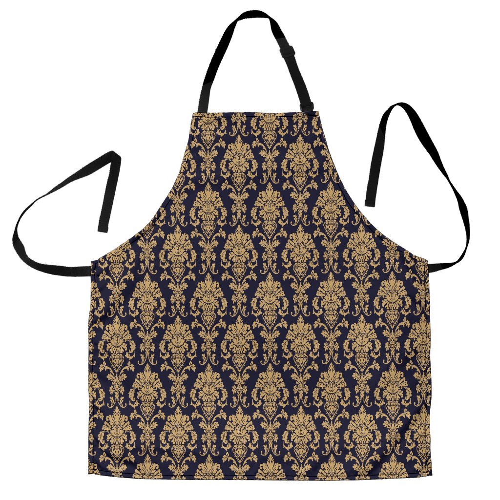 Damask Gold Print Pattern Women's Apron-grizzshop