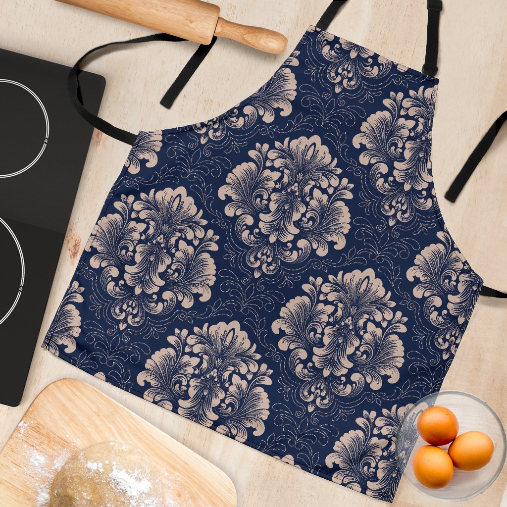Damask Pattern Print Women's Apron-grizzshop