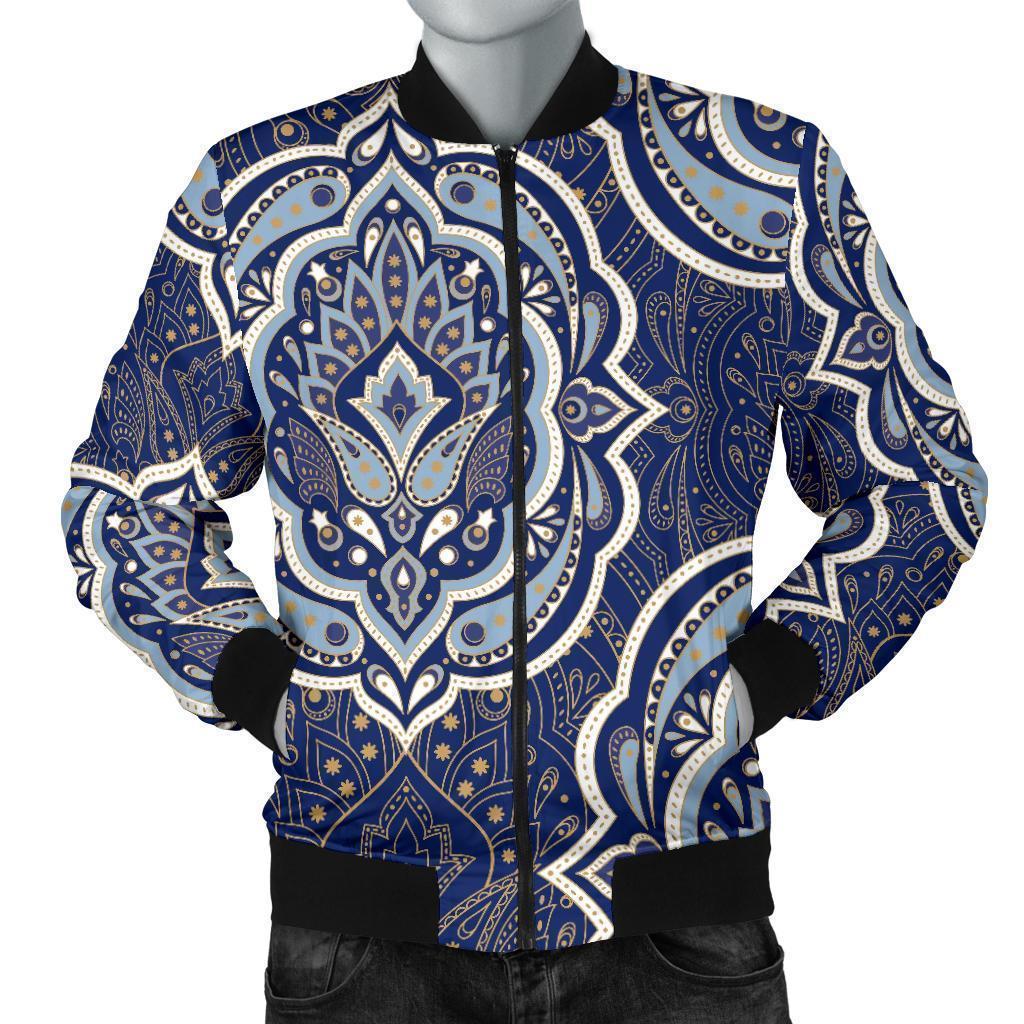 Damask Print Pattern Men's Bomber Jacket-grizzshop