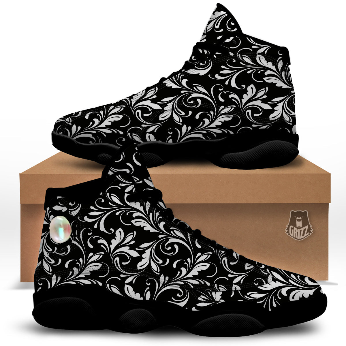 Writing on Stone Black and White Ipottaa Basketball / Sport High Top Shoes
