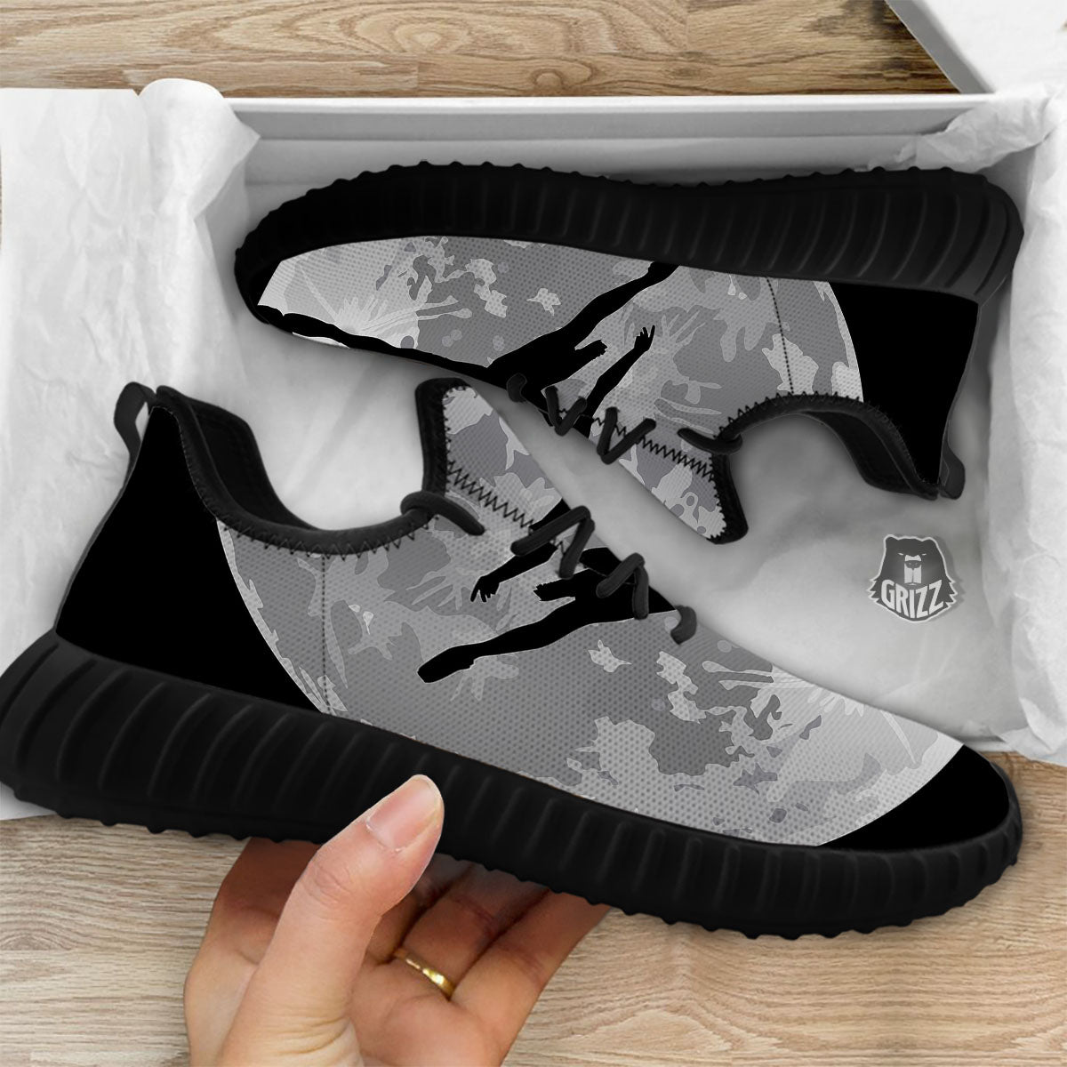 Dance Ballet On The Moon Night Print Black Walking Shoes-grizzshop