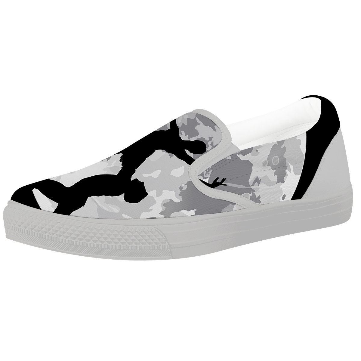 Dance Ballet On The Moon Night Print White Slip On Shoes-grizzshop