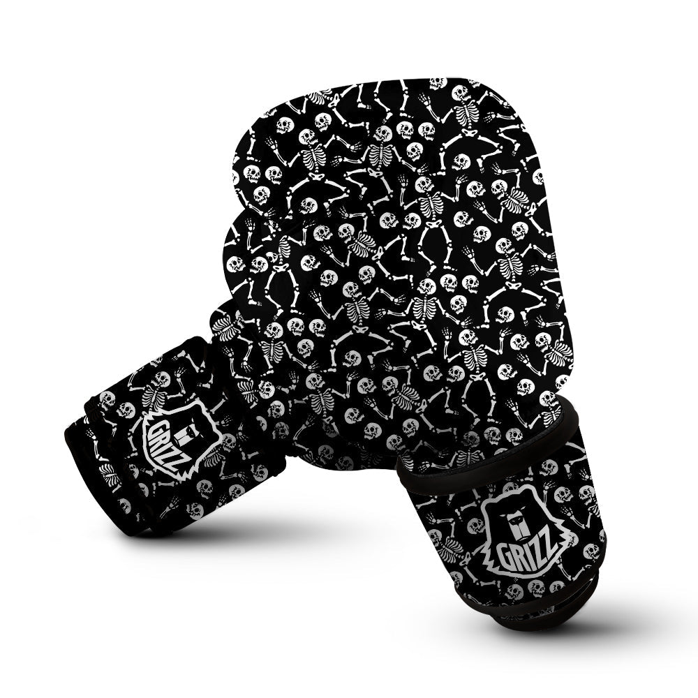 Dancing Party Skeleton Print Pattern Boxing Gloves-grizzshop