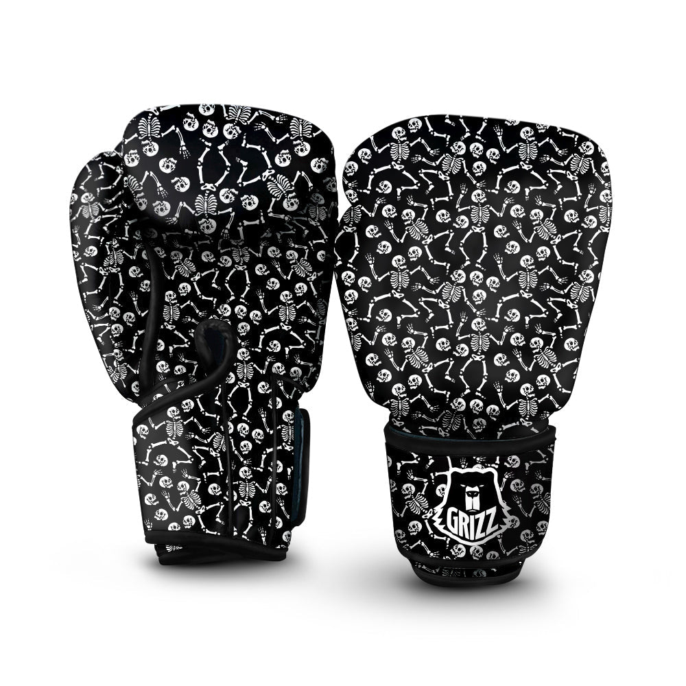 Dancing Party Skeleton Print Pattern Boxing Gloves-grizzshop