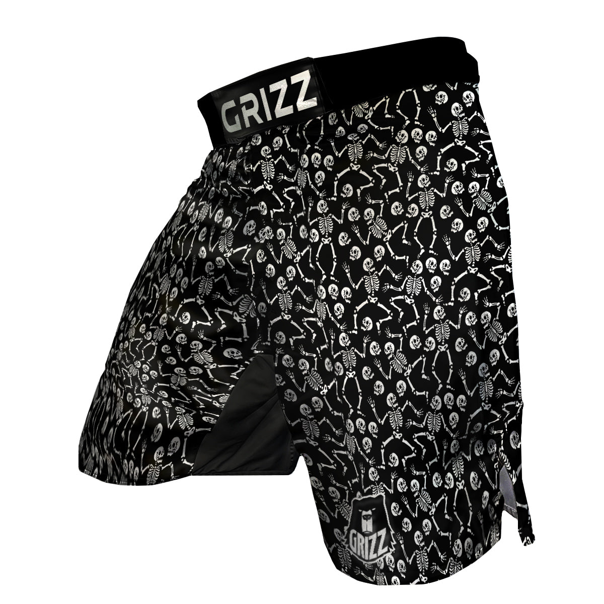 Dancing Party Skeleton Print Pattern MMA Shorts-grizzshop