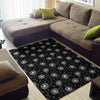 Dandelion Black Pattern Print Floor Mat-grizzshop