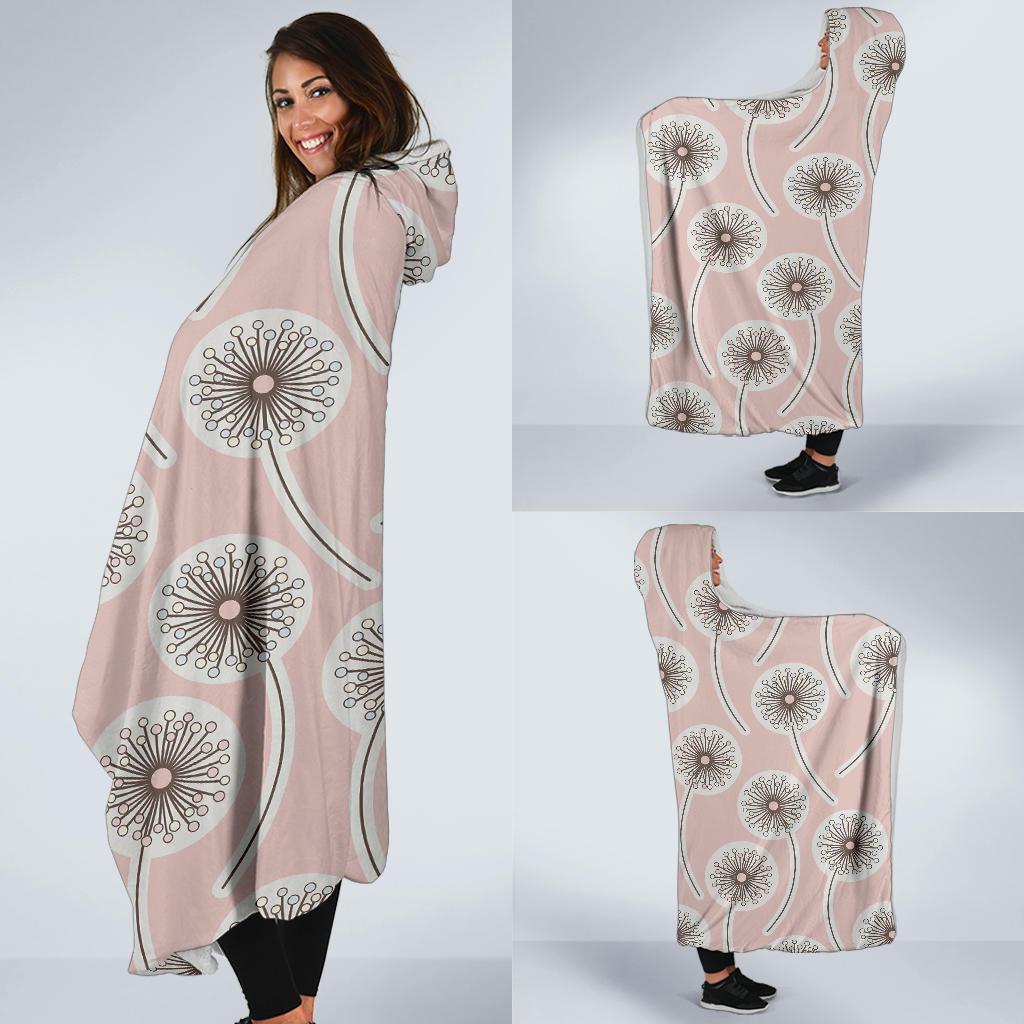 Dandelion Pattern Print Hooded Blanket-grizzshop