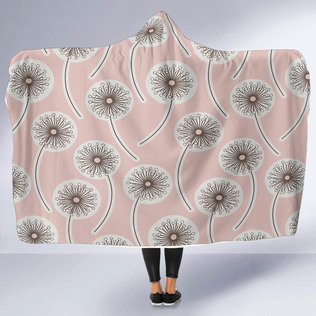 Dandelion Pattern Print Hooded Blanket-grizzshop