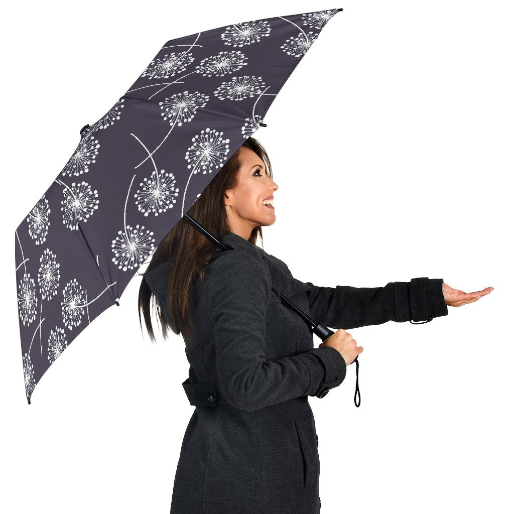 Dandelion Print Pattern Automatic Foldable Umbrella-grizzshop