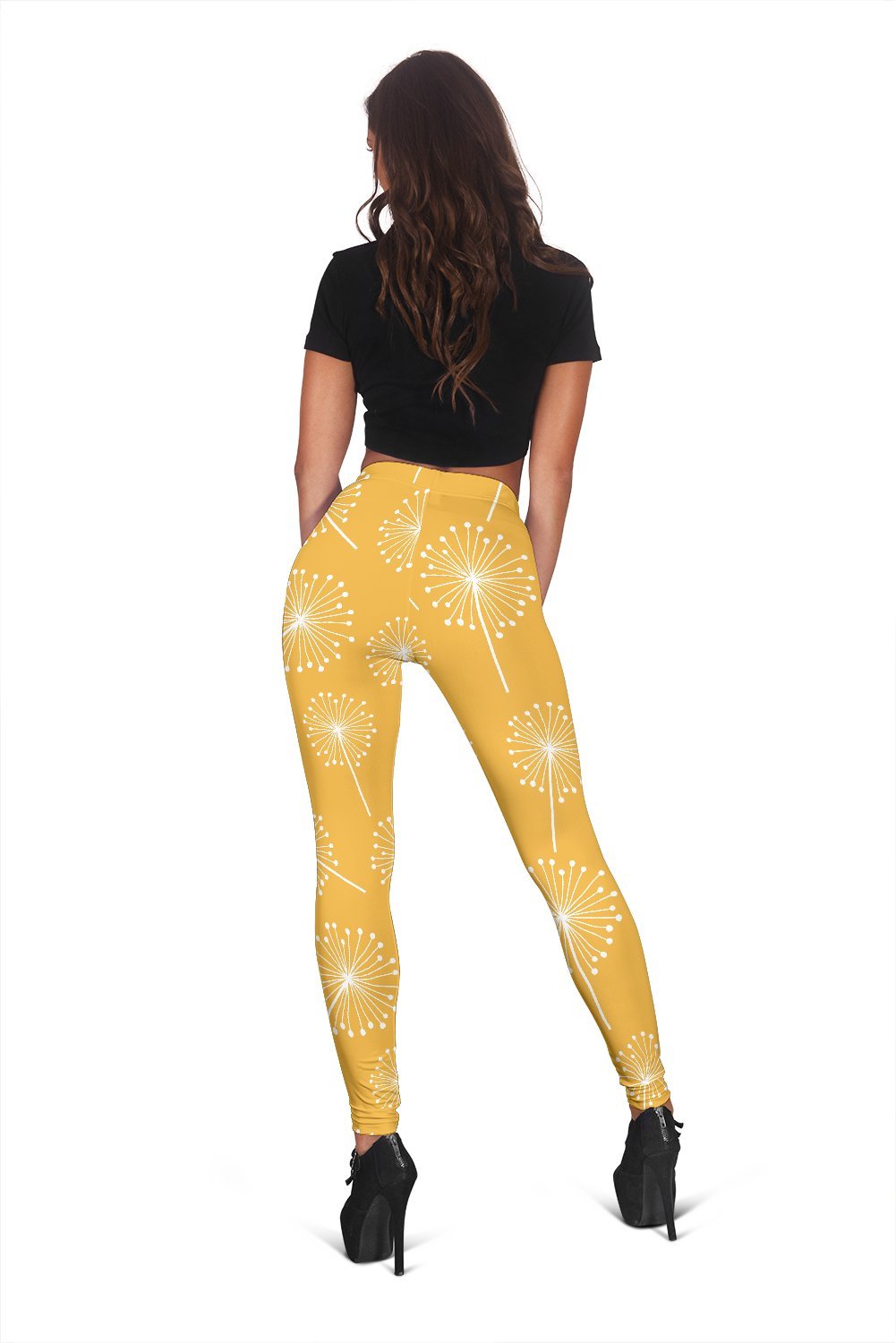 Dandelion Yellow Pattern Print Women Leggings-grizzshop