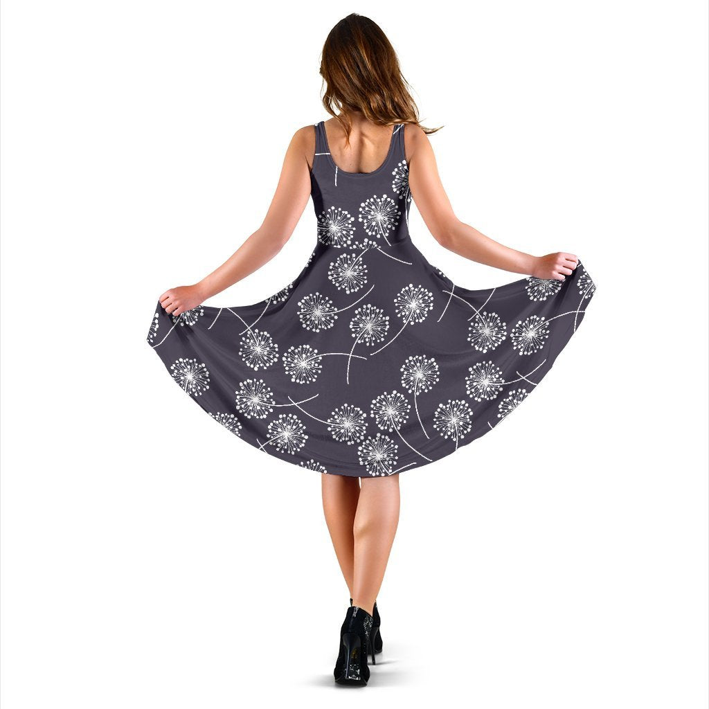 Dandelion Print Pattern Dress-grizzshop