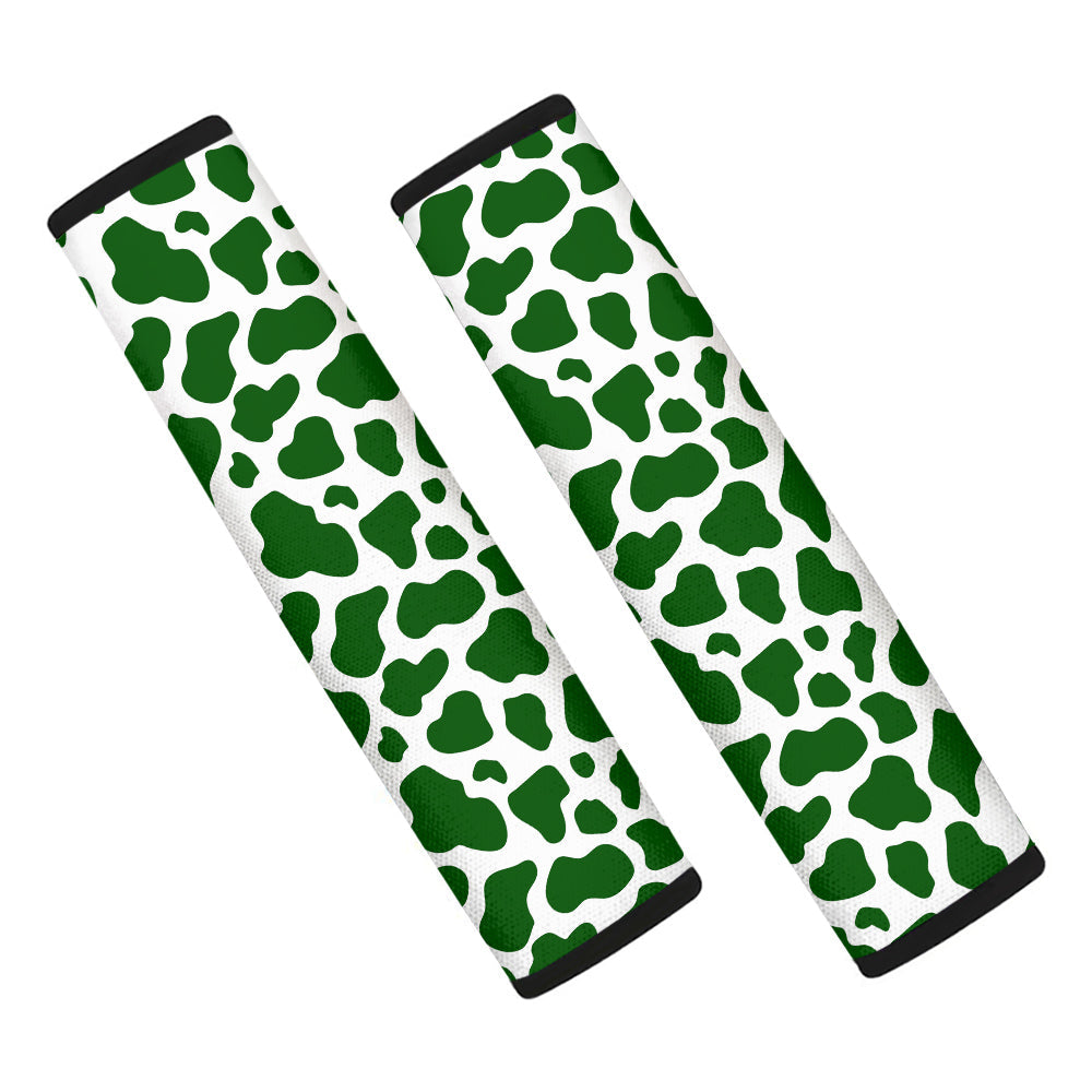 Dark Green Cow Print Pattern Car Seat Belt Cover-grizzshop