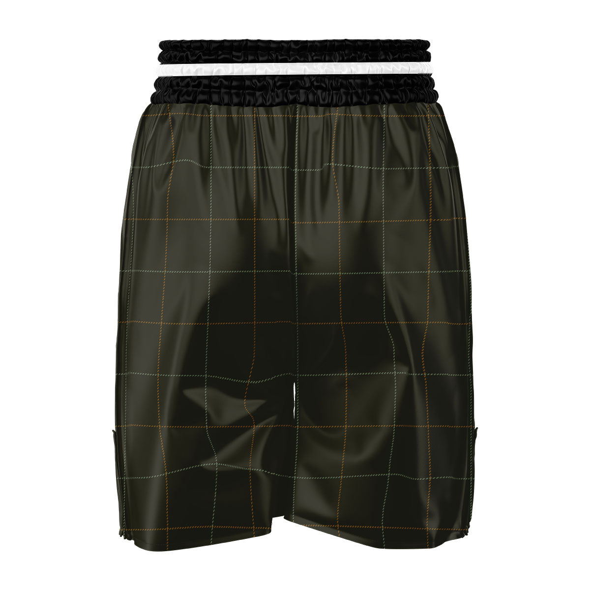Dark Green Tattersall Print Pattern Boxing Shorts-grizzshop