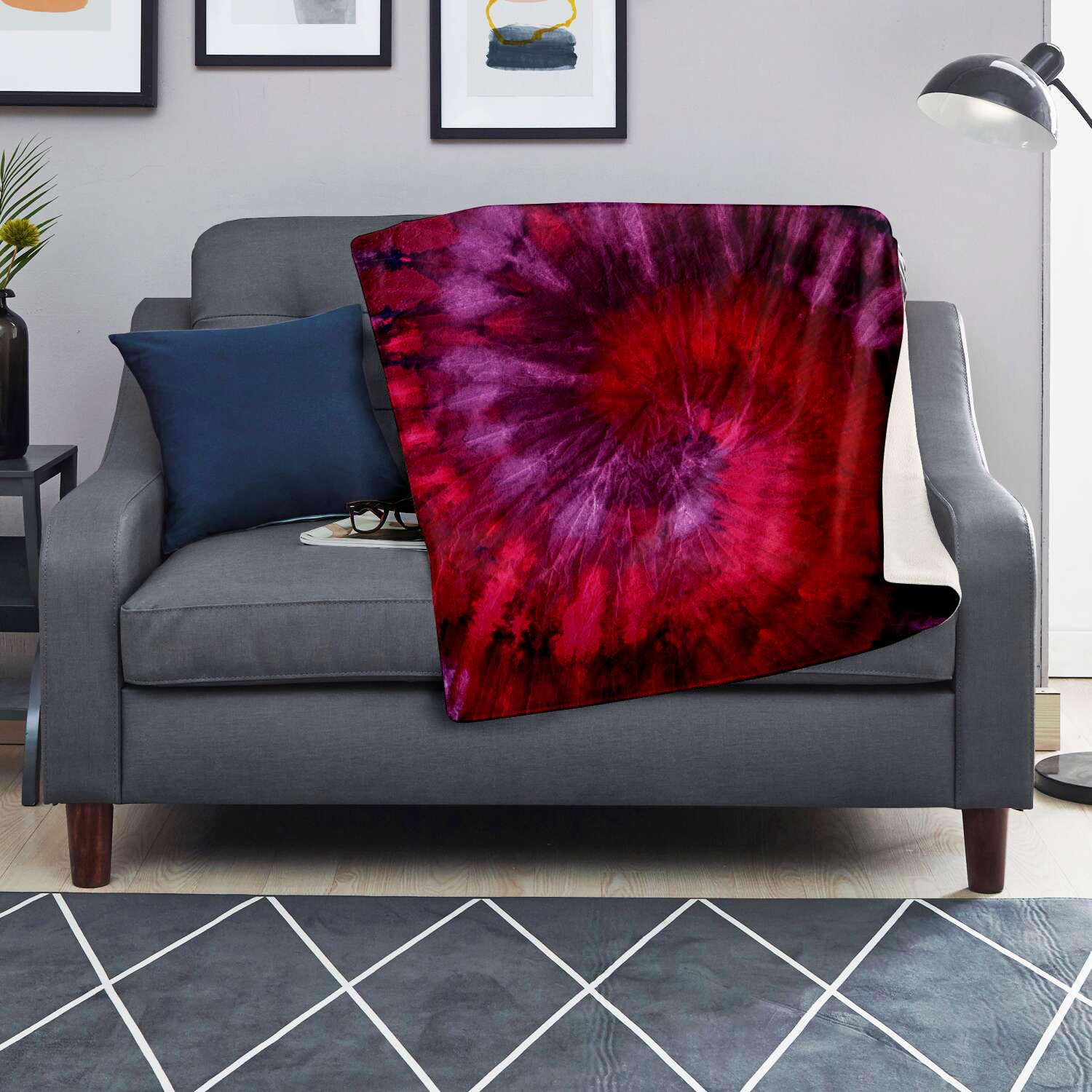 Dark Red Tie Dye Blanket-grizzshop
