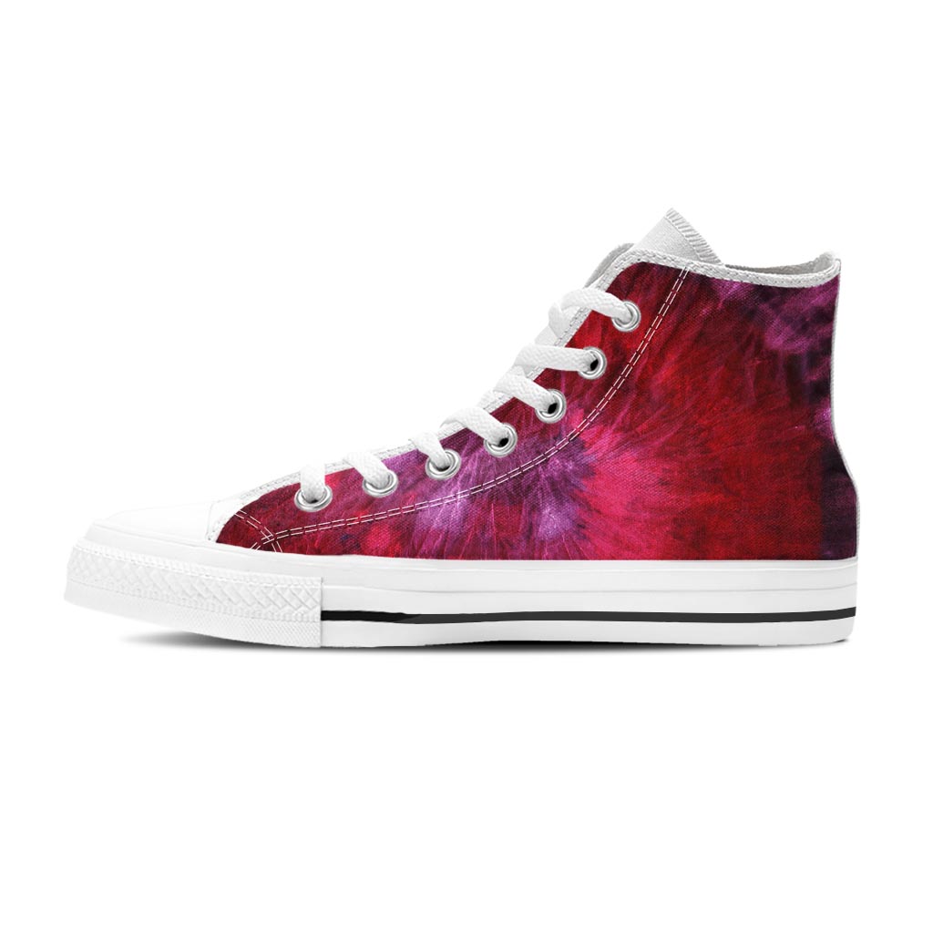 Dark Red Tie Dye Women's High Top Shoes-grizzshop