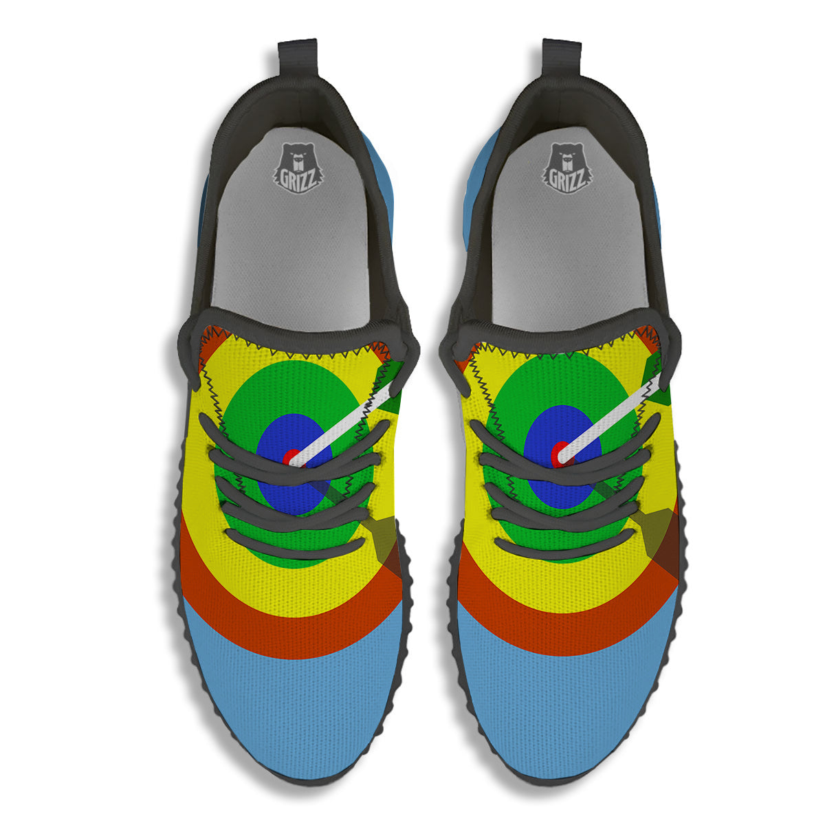 Dartboard And Colorful Darts Print Black Walking Shoes-grizzshop