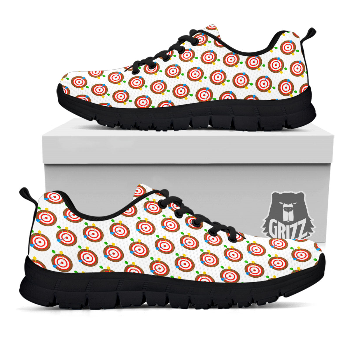 Dartboard Print Pattern Black Sneaker-grizzshop