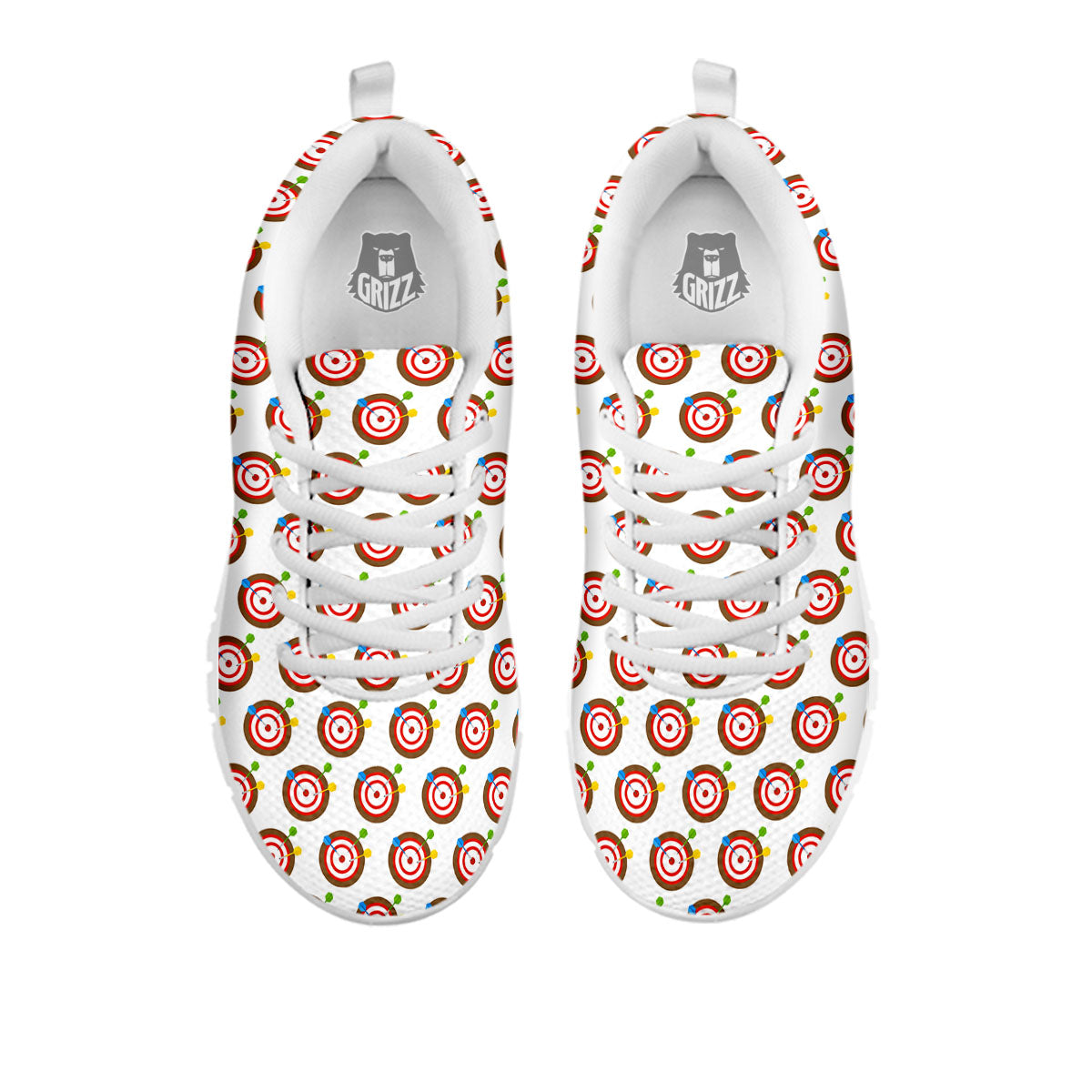 Dartboard Print Pattern White Sneaker-grizzshop