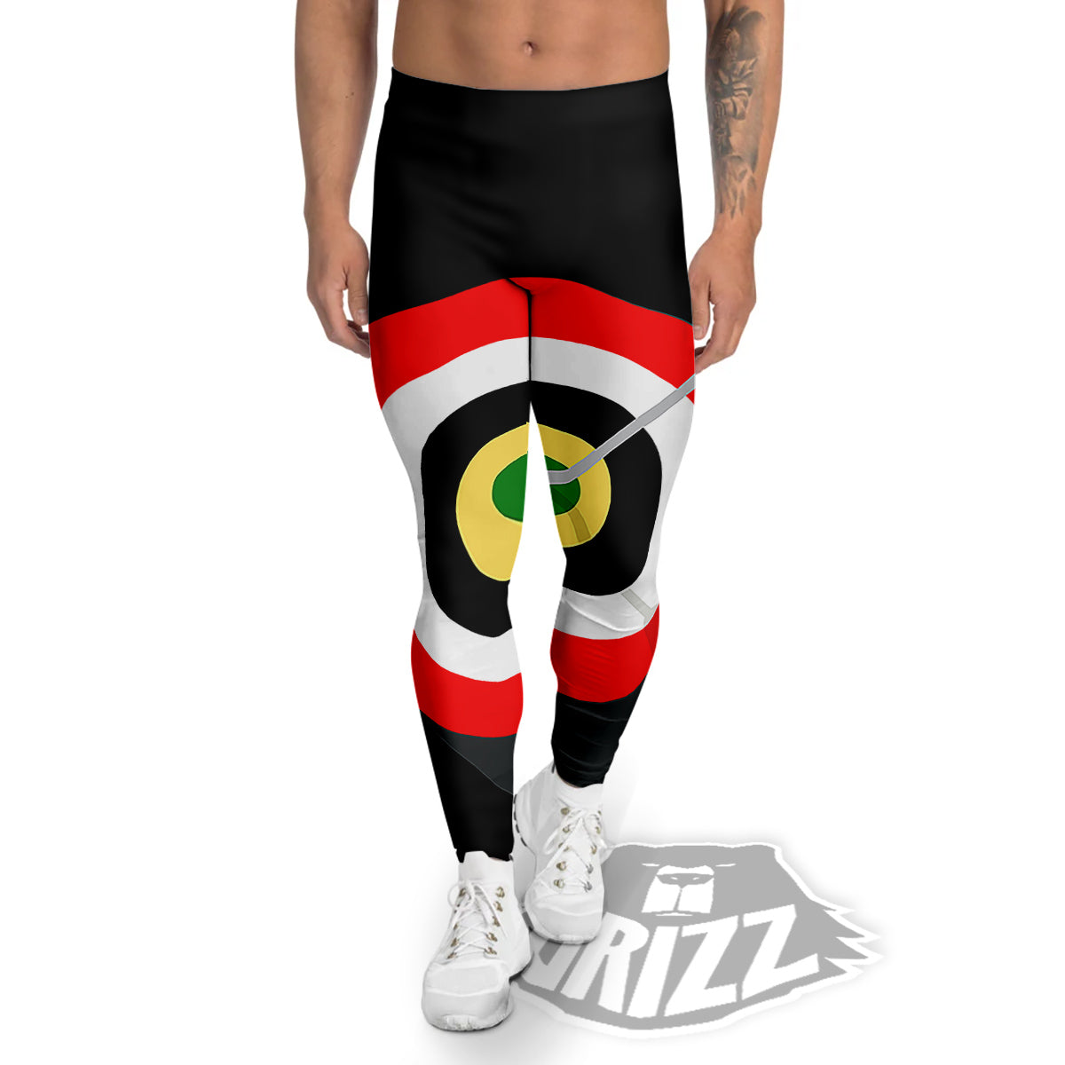 Darts Bullseye Print Men's Leggings-grizzshop