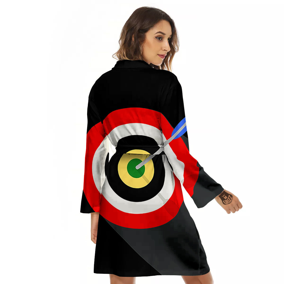 Darts Bullseye Print Women's Robe-grizzshop