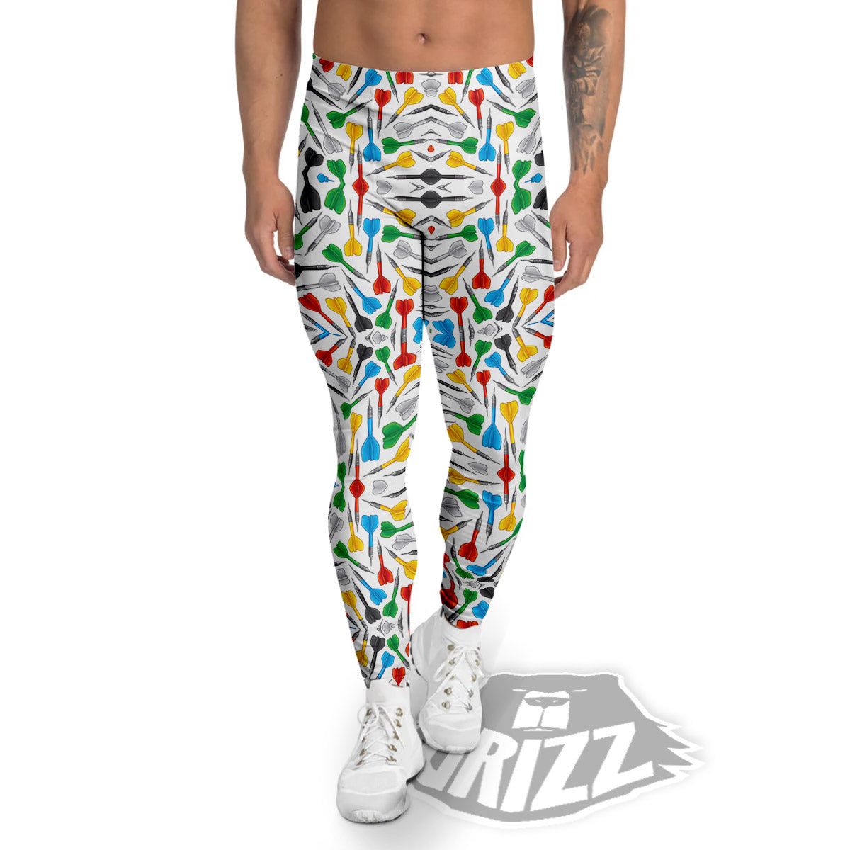 Darts Colorful Print Pattern Men's Leggings-grizzshop