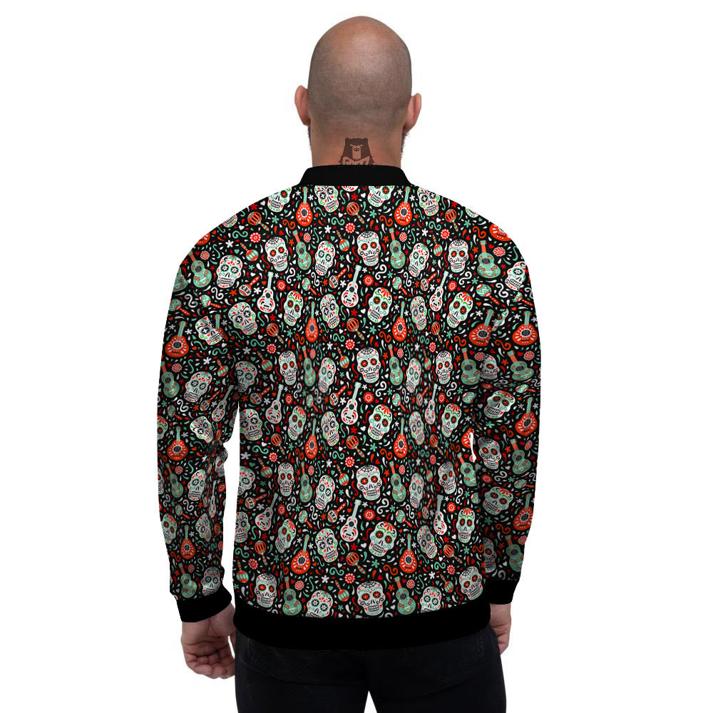 Day Of The Dead Calaveras Print Pattern Men's Bomber Jacket-grizzshop