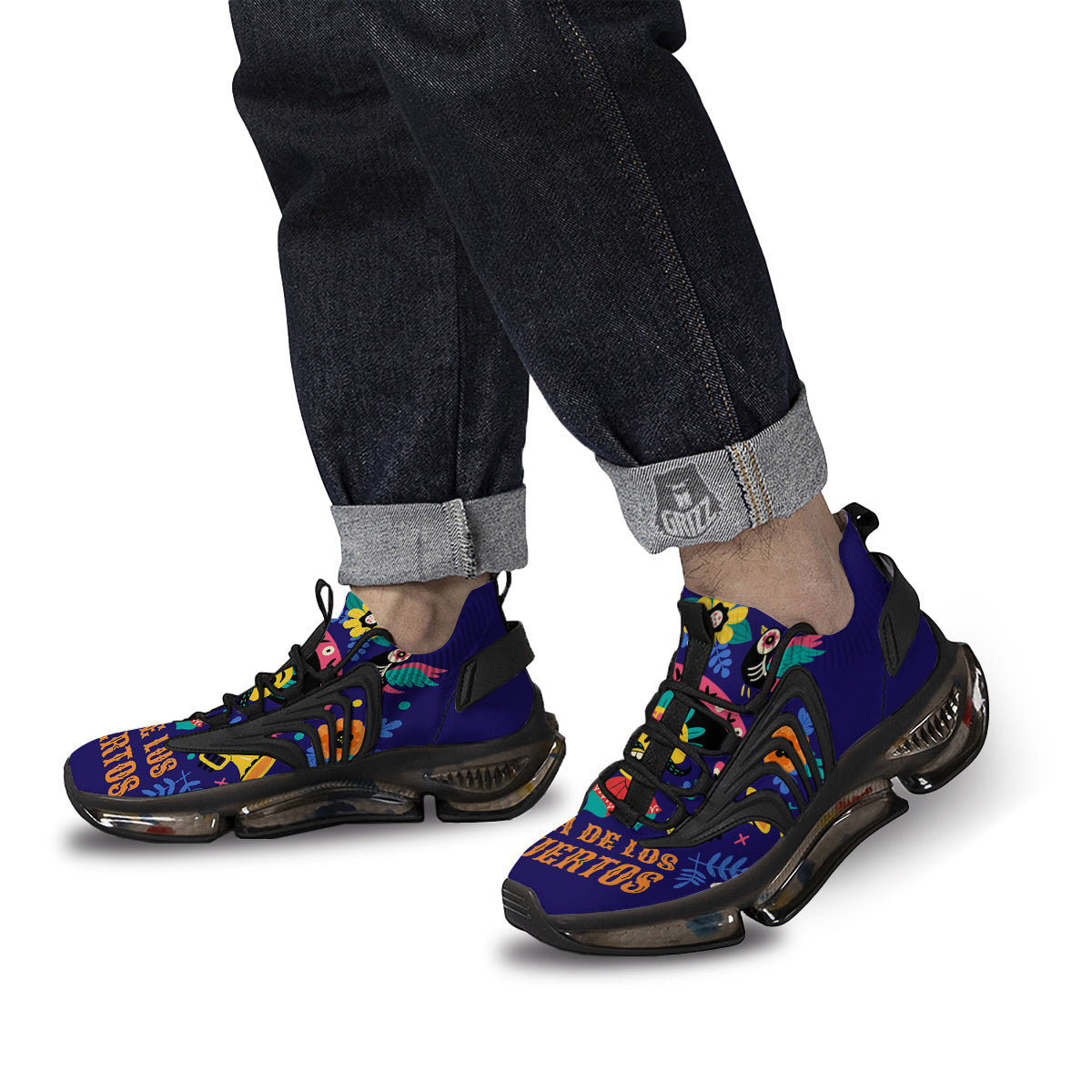 Day Of The Dead Cinco de Mayo Print Black Gym Shoes-grizzshop