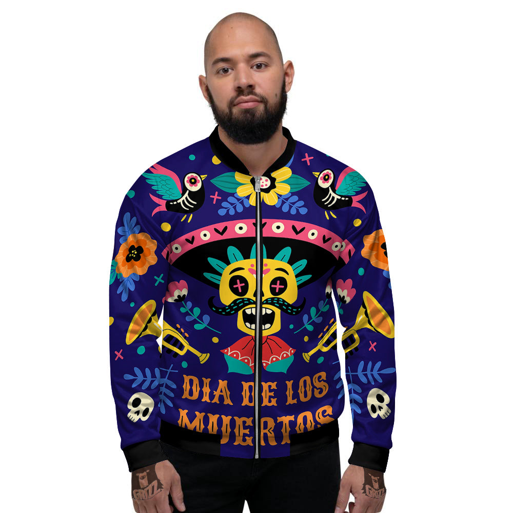 Day Of The Dead Cinco de Mayo Print Men's Bomber Jacket-grizzshop