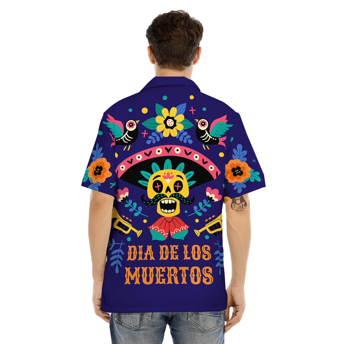 Day Of The Dead Cinco de Mayo Print Men's Hawaiian Shirt-grizzshop