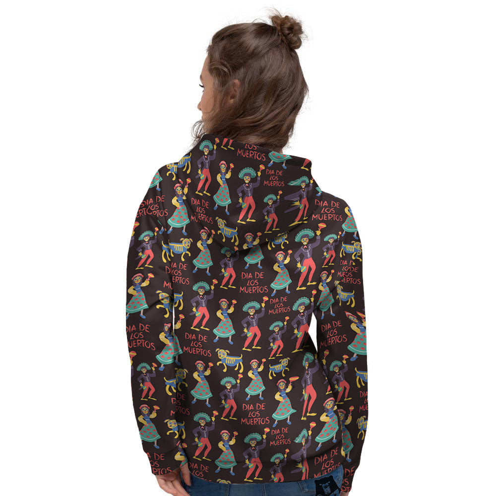 Day Of The Dead Dia De Los Muertos Print Pattern Women's Hoodie-grizzshop