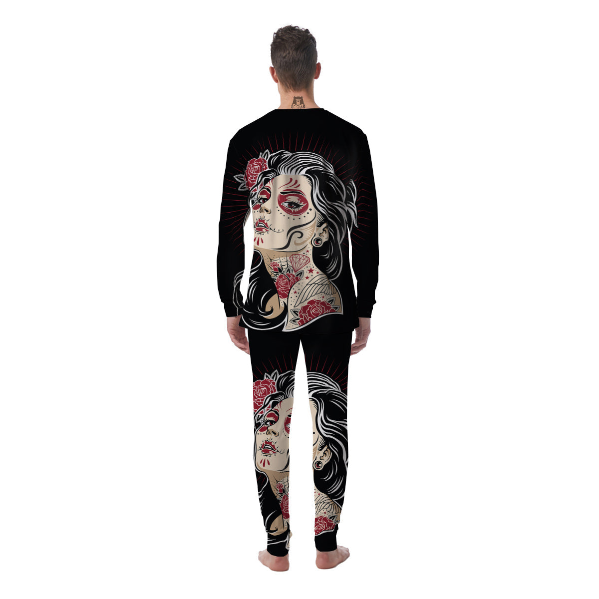 Day of The Dead Calavera Girl Print Men's Pajamas-grizzshop