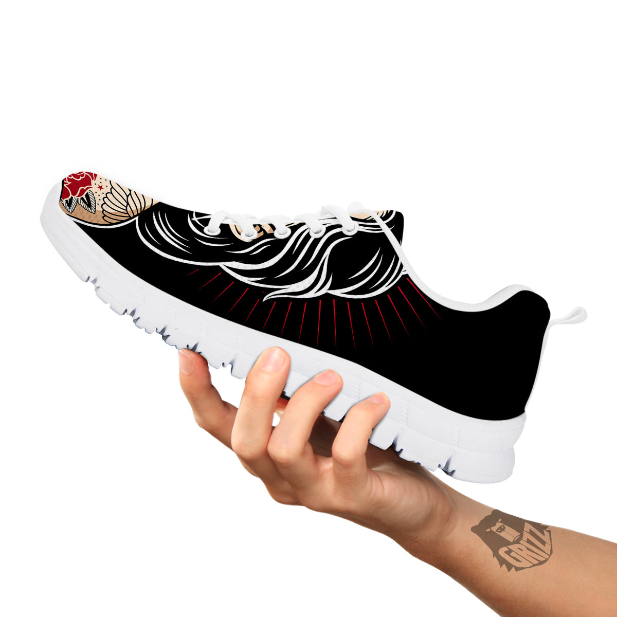 Day of The Dead Calavera Girl Print White Sneaker-grizzshop