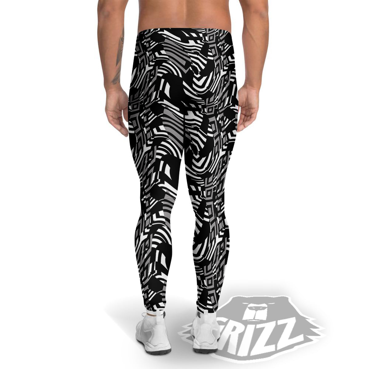 Dazzle Abstract Print Pattern Men's Leggings-grizzshop