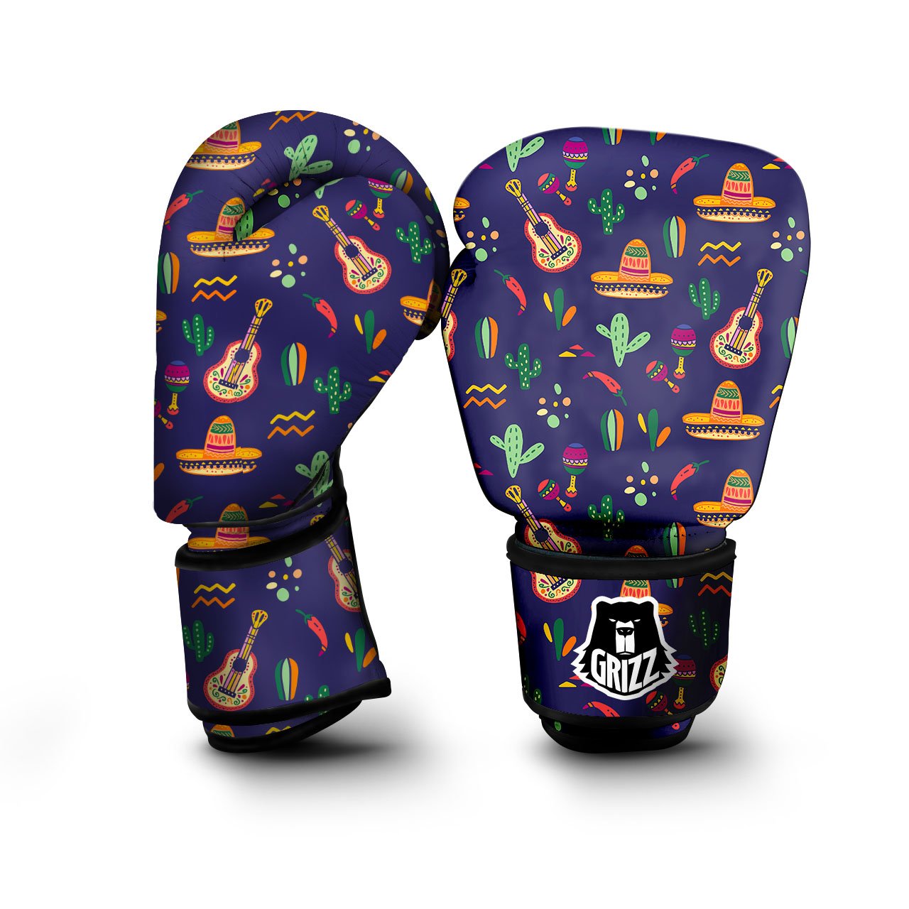 De Mayo Mexico Cinco Print Pattern Boxing Gloves-grizzshop