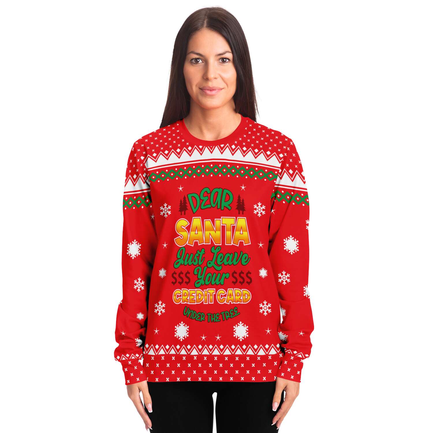Dear Santa Just Leave Your Credit Card Under The Tree Ugly Christmas Sweater-grizzshop