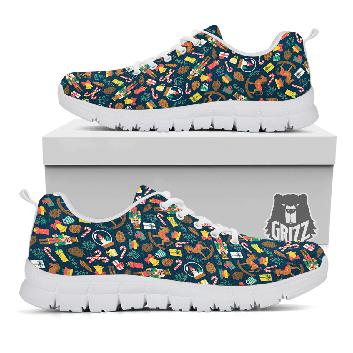 Decorations Christmas Print Pattern White Sneaker-grizzshop