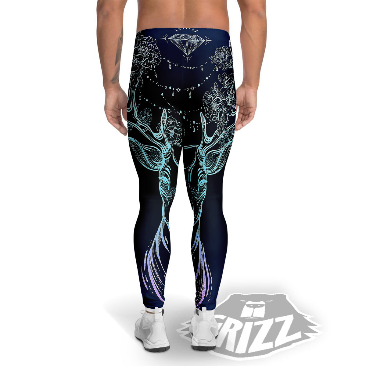 Deer Bohemian Spiritual Print Men's Leggings-grizzshop