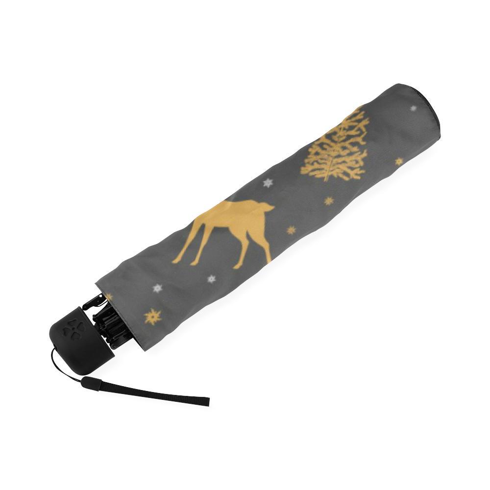 Deer Christmas Tree Pattern Print Foldable Umbrella-grizzshop