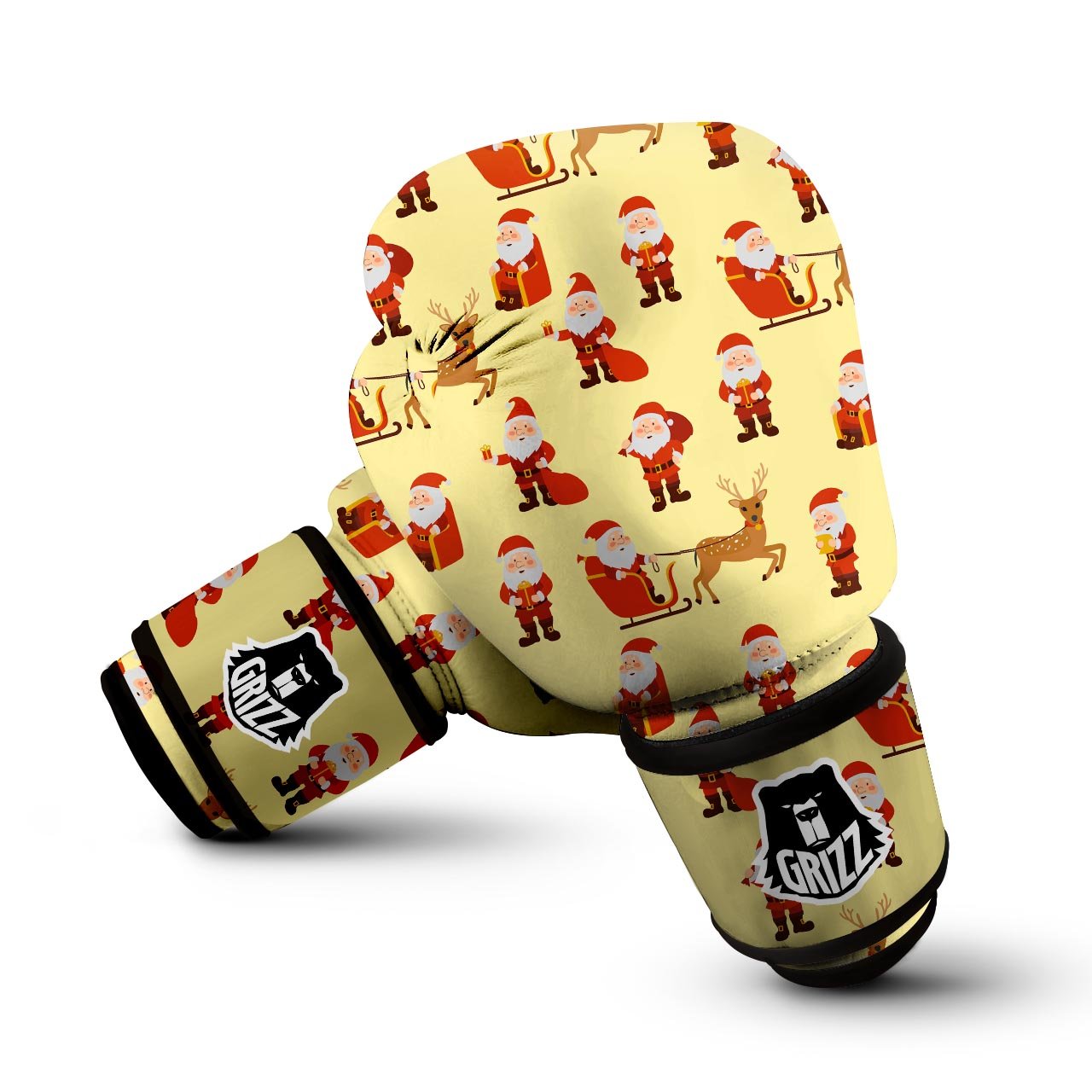 Deer Santa Claus Print Pattern Boxing Gloves-grizzshop