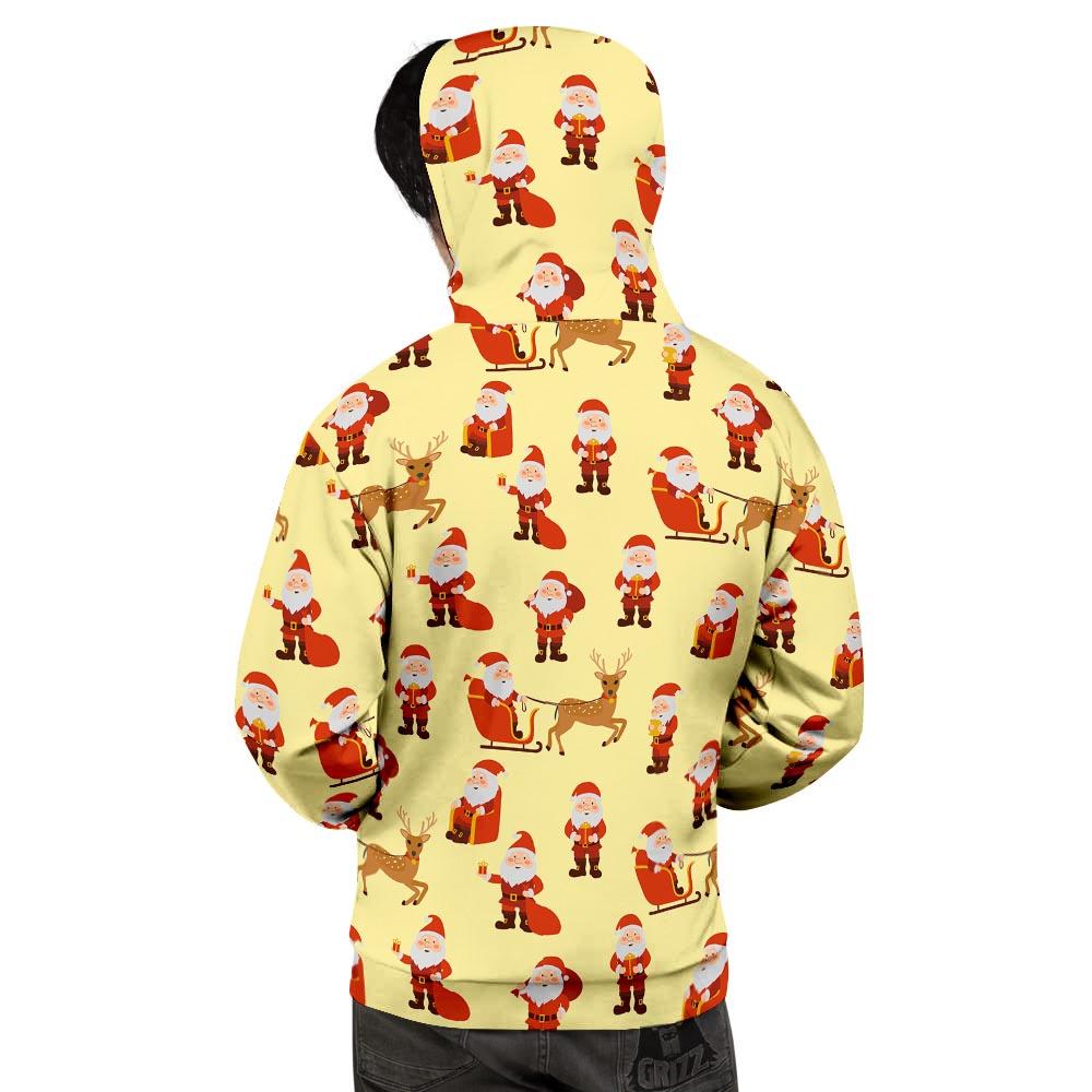 Deer Santa Claus Print Pattern Men's Hoodie-grizzshop