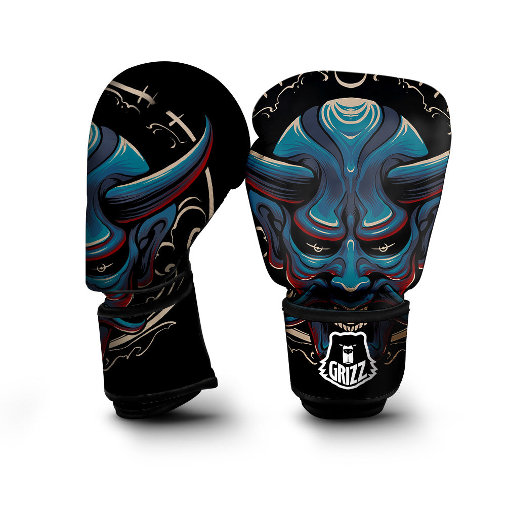 Demon Japanese Blue Print Boxing Gloves-grizzshop