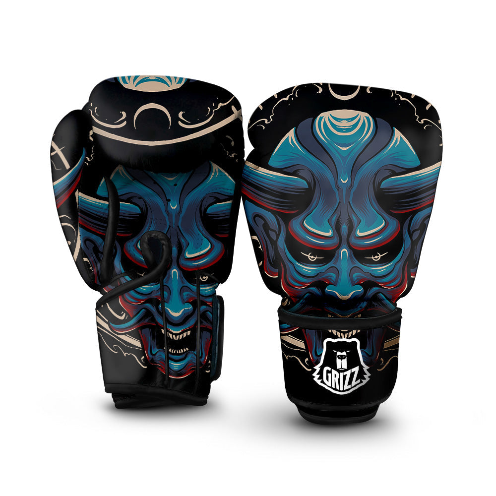 Demon Japanese Blue Print Boxing Gloves-grizzshop