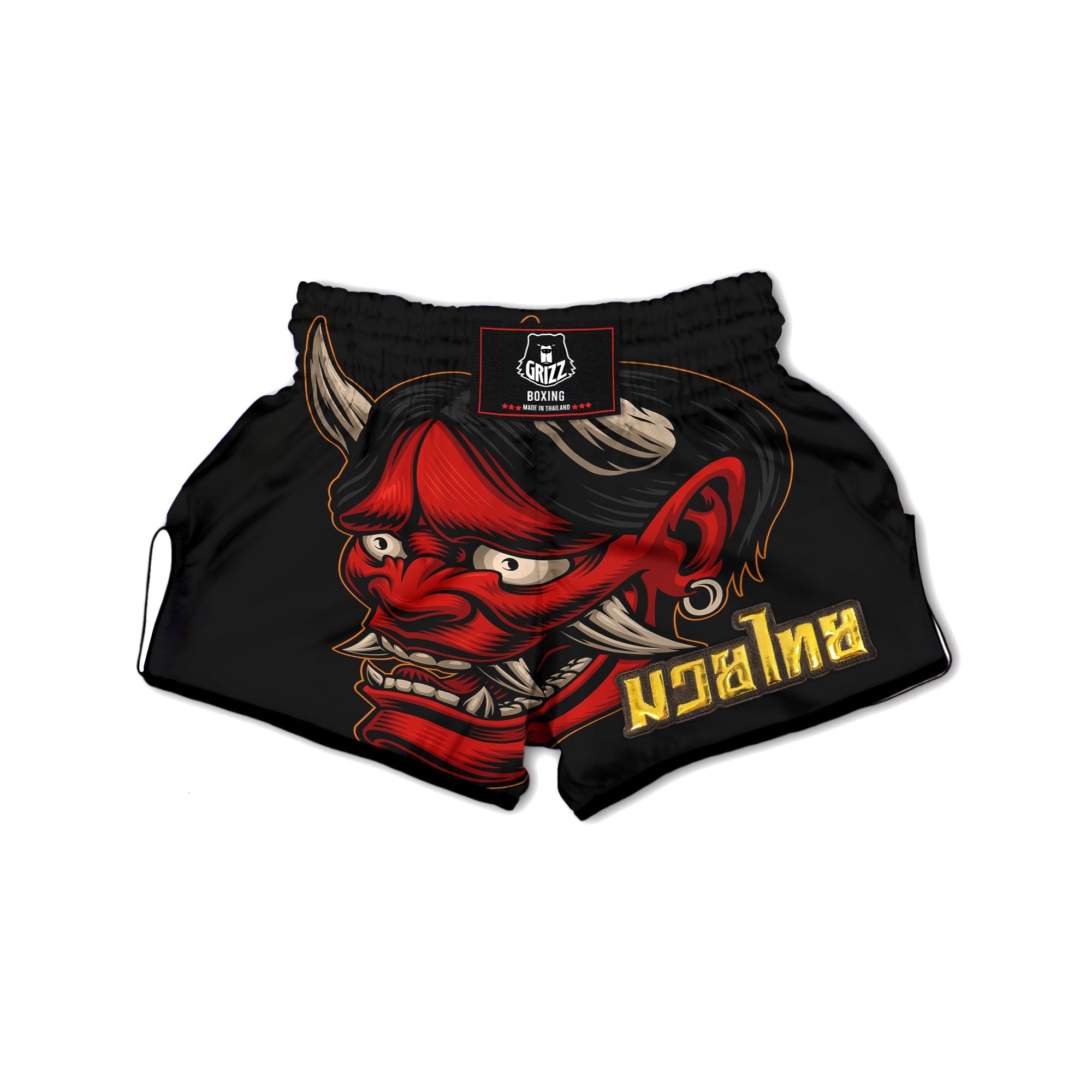 Demon Japanese Print Muay Thai Boxing Shorts-grizzshop