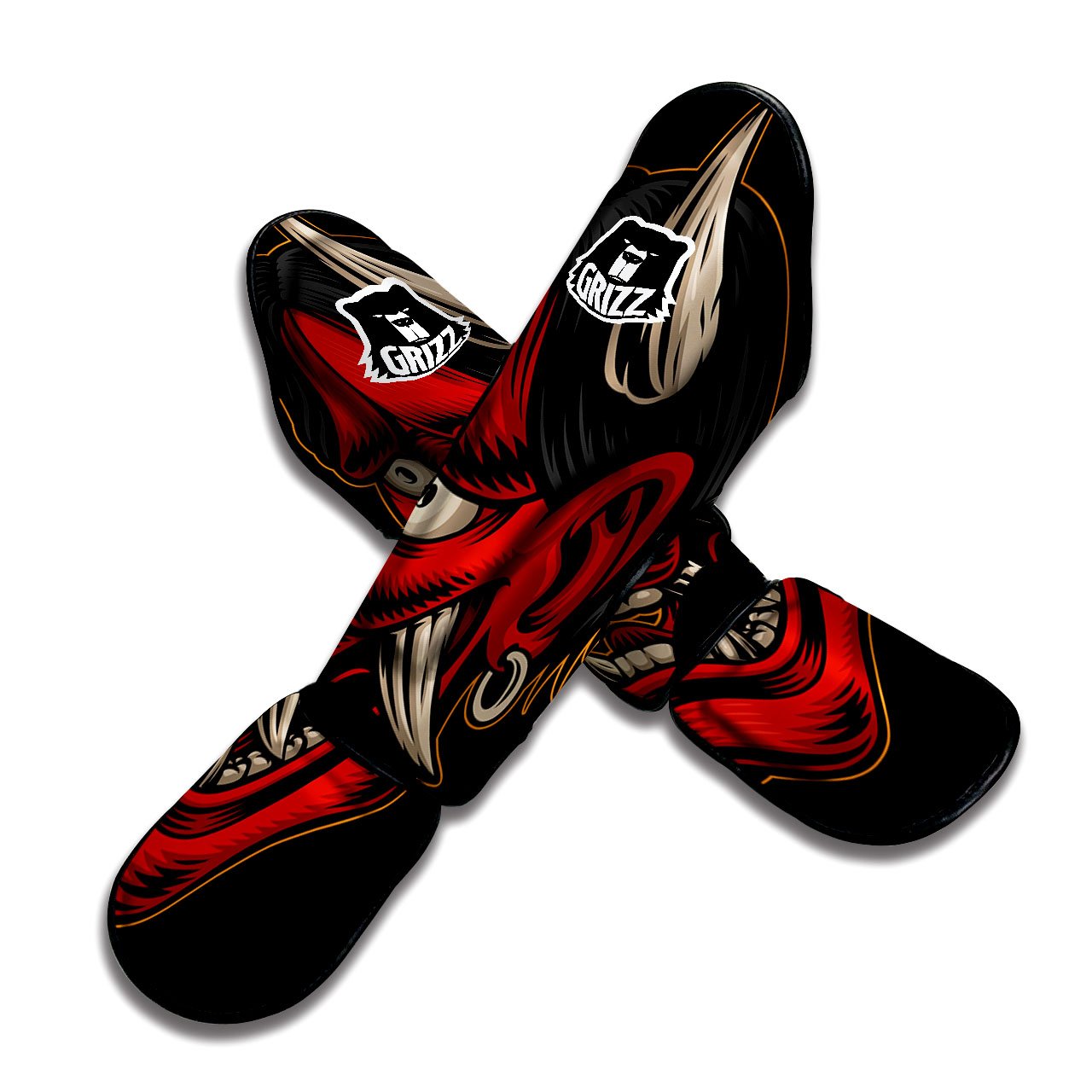 Demon Japanese Print Muay Thai Shin Guards-grizzshop