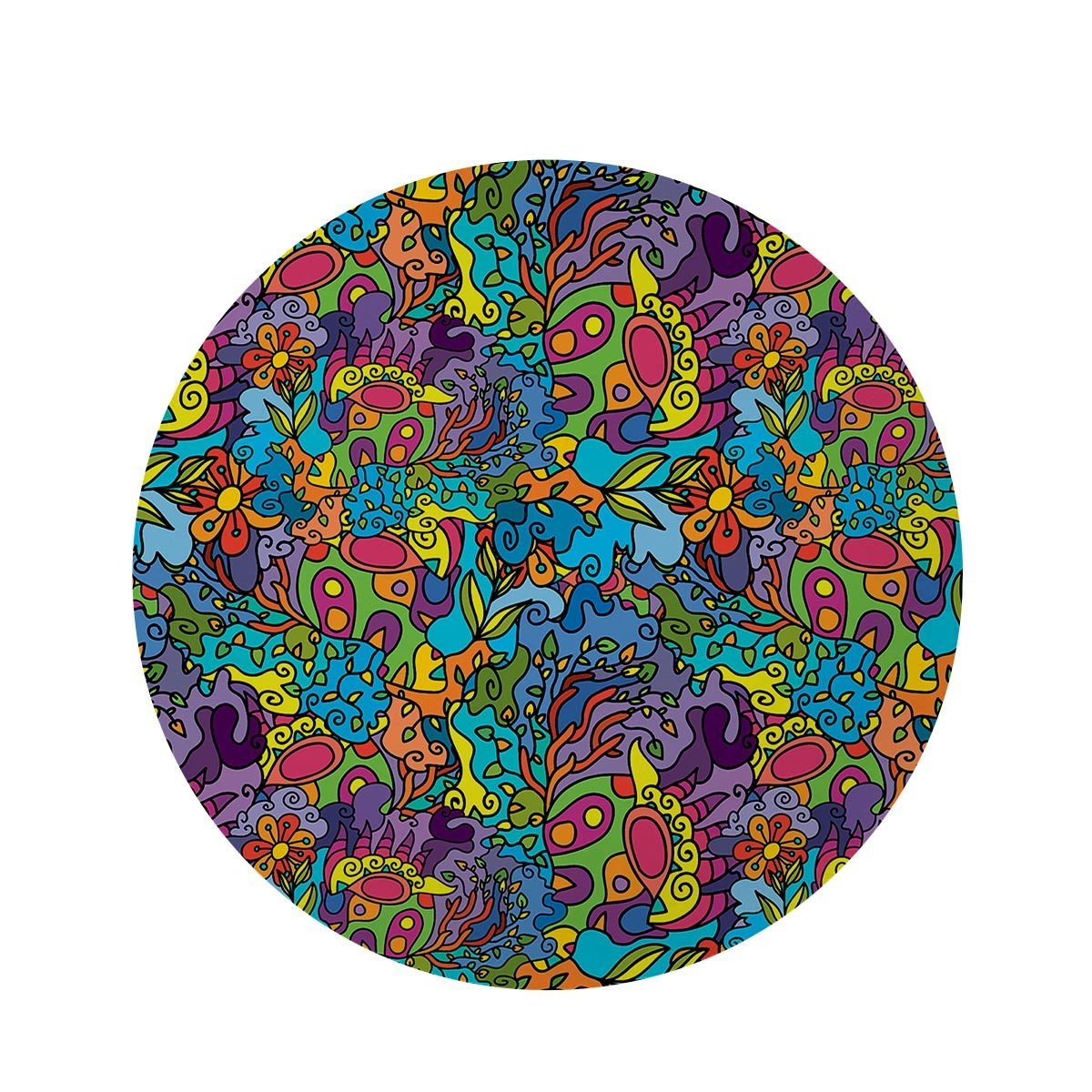 Demon Psychedelic Round Rug-grizzshop
