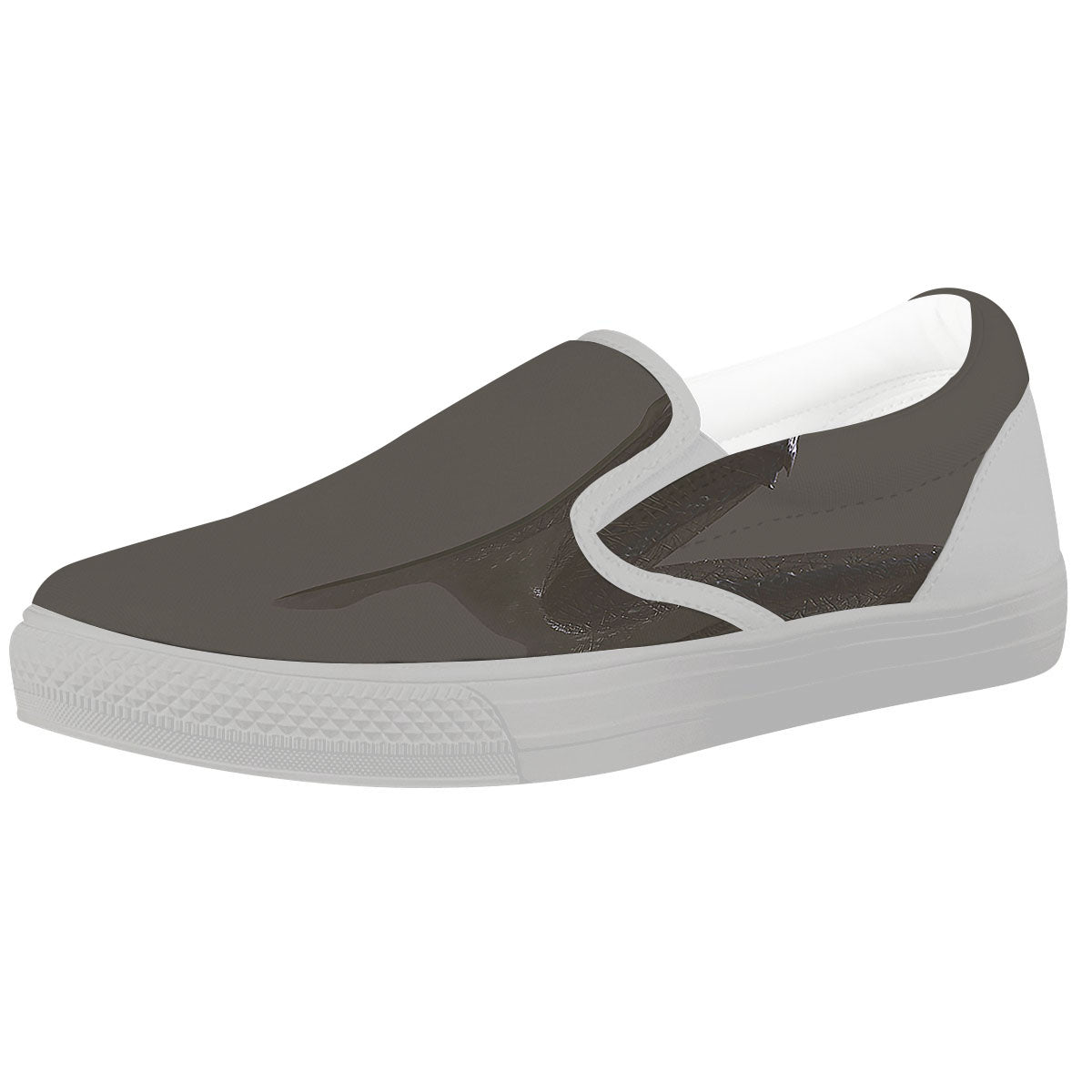 Demon Wings Black Print White Slip On Shoes-grizzshop